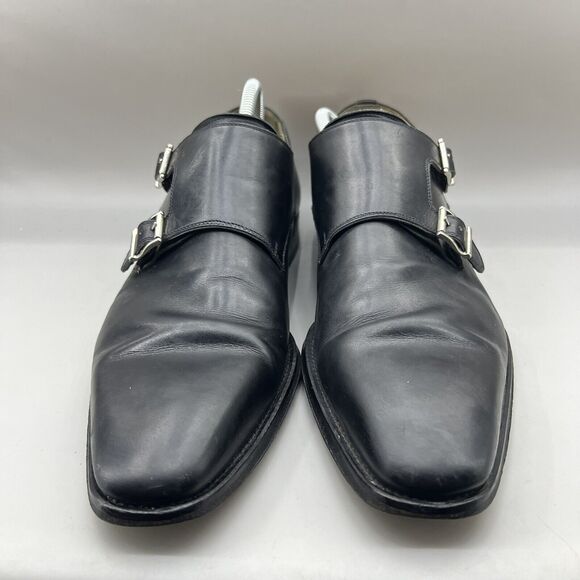 Magnanni Miro‎ Double Monk Strap Shoes Men Size 10 M Black Leather Low Top Dress main image 6